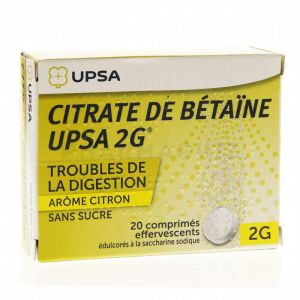 UPSA citrate de bétaïne 2 g 20 comprimés effervescents