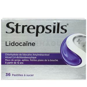STREPSILS Lidocaïne maux gorge aphtes petites plaies 36 pastilles