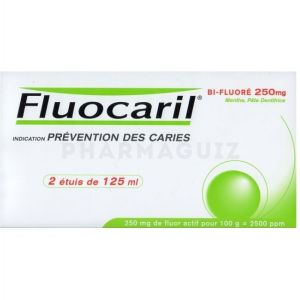 Fluocaril dentifrice Bi-Fluoré 250 mg 2 X 125 ml