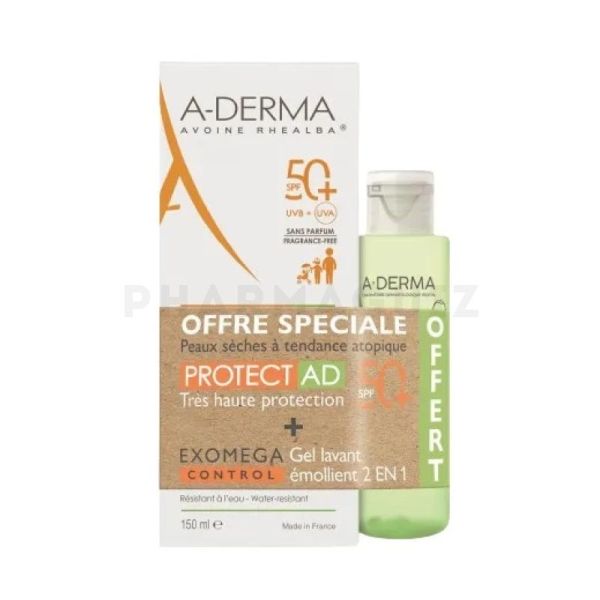 A-Derma Protect Ad Creme 150mL + Gel lavant 2 en 1 offert