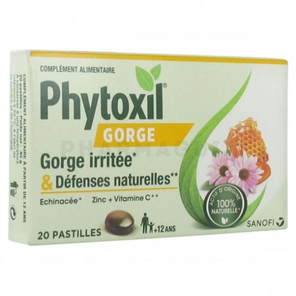PHYTOXIL GORGE IRRITÉE PASTILLE ARÔME MIEL CITRON MENTHE - Parapharmacie  Chez moi
