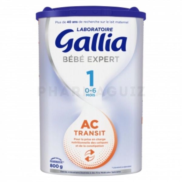 Gallia Bebe Expert Ac1 Transit Bte 800g Lait En Poudre Anti Coliques Nourrissons De 0 A 6 Mois