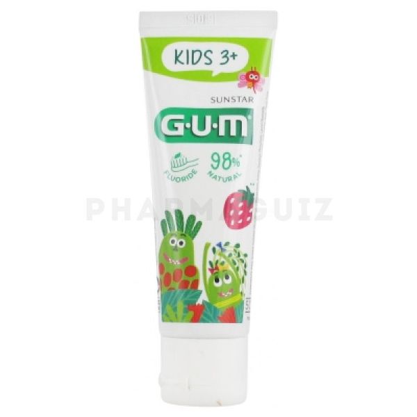 Gum Kids Dentifrice enfant 2-6 ans, goût fraise 50 ml