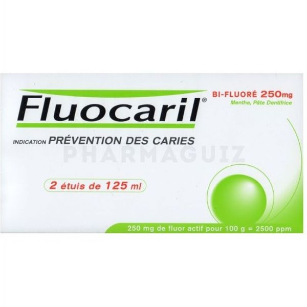 Fluocaril dentifrice Bi-Fluoré 250 mg 2 X 125 ml
